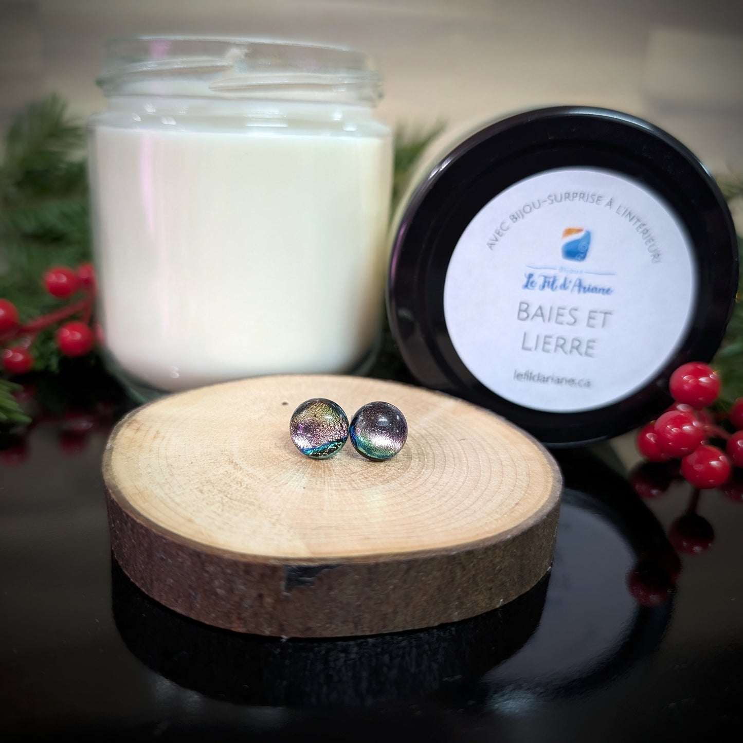 Chandelle - à - bijoux Baies et lierre - Bijoux Le fil d'Ariane