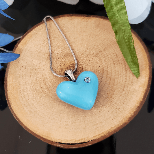 Coeur bleu poudre - Bijoux Le fil d'Ariane