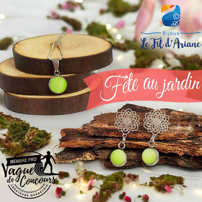 Collier et boucles d'oreilles - Vague de concours Fête au jardin - Bijoux Le fil d'Ariane