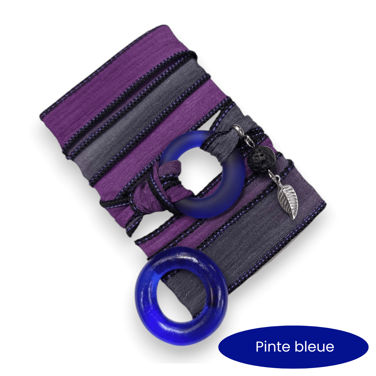 Éclipse - Bracelet de soie à enrouler, anneau au choix - Bijoux Le fil d'Ariane