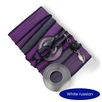 Eclipse -  Silk wrap bracelet, ring of your choice