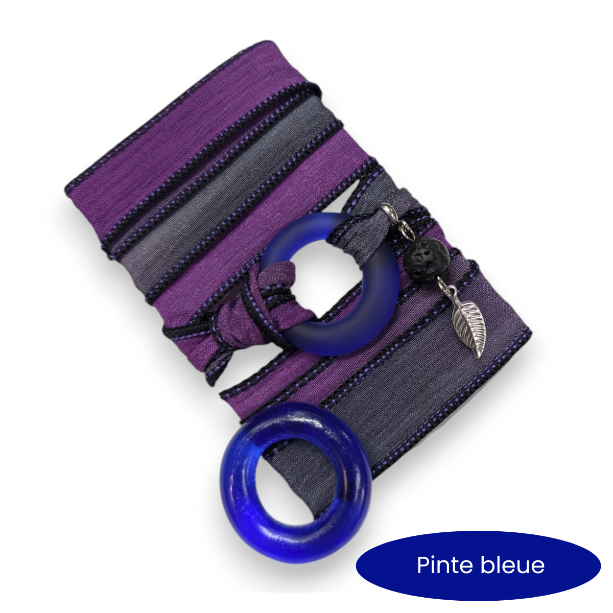 Eclipse -  Silk wrap bracelet, ring of your choice
