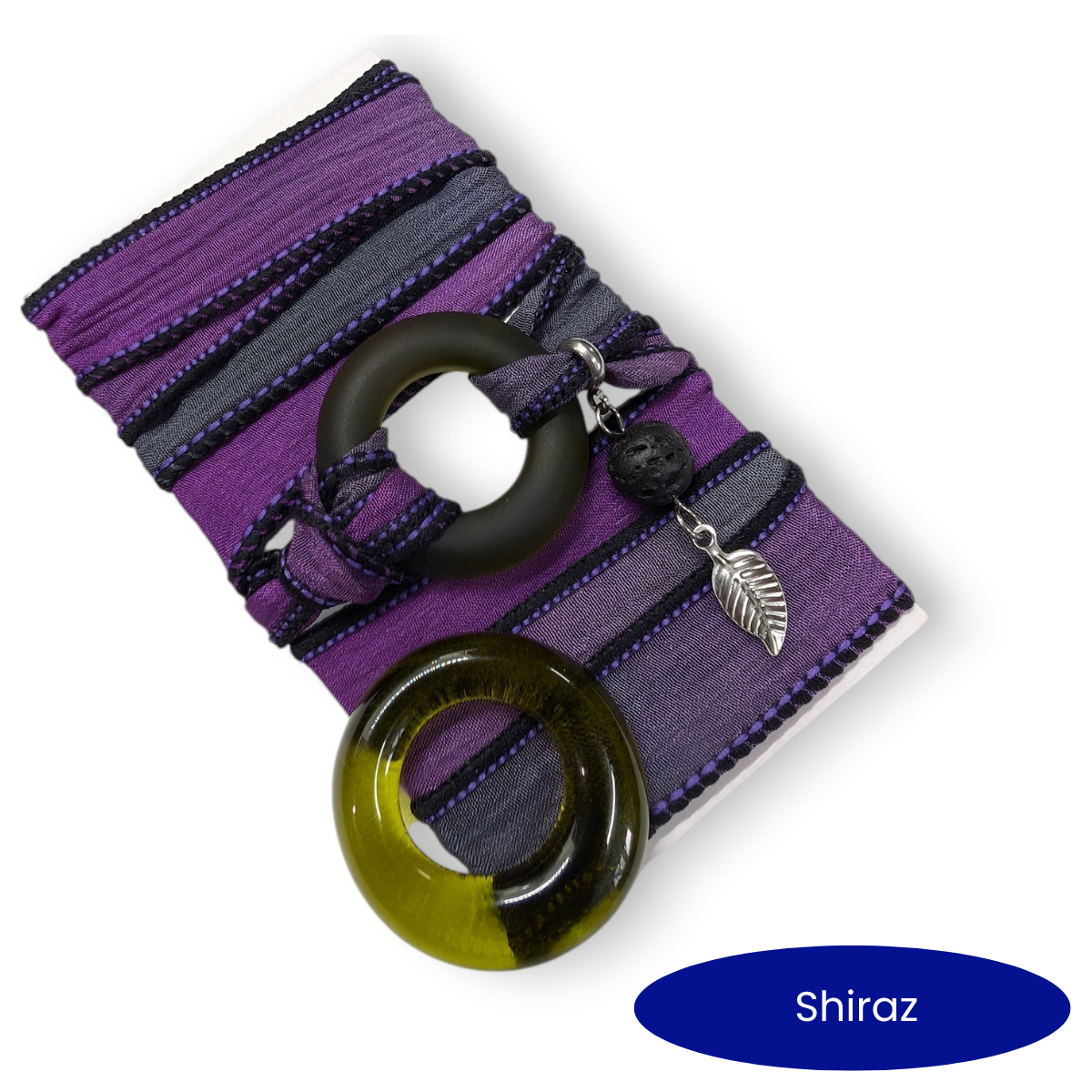 Eclipse -  Silk wrap bracelet, ring of your choice