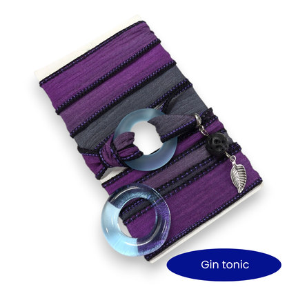 Eclipse -  Silk wrap bracelet, ring of your choice