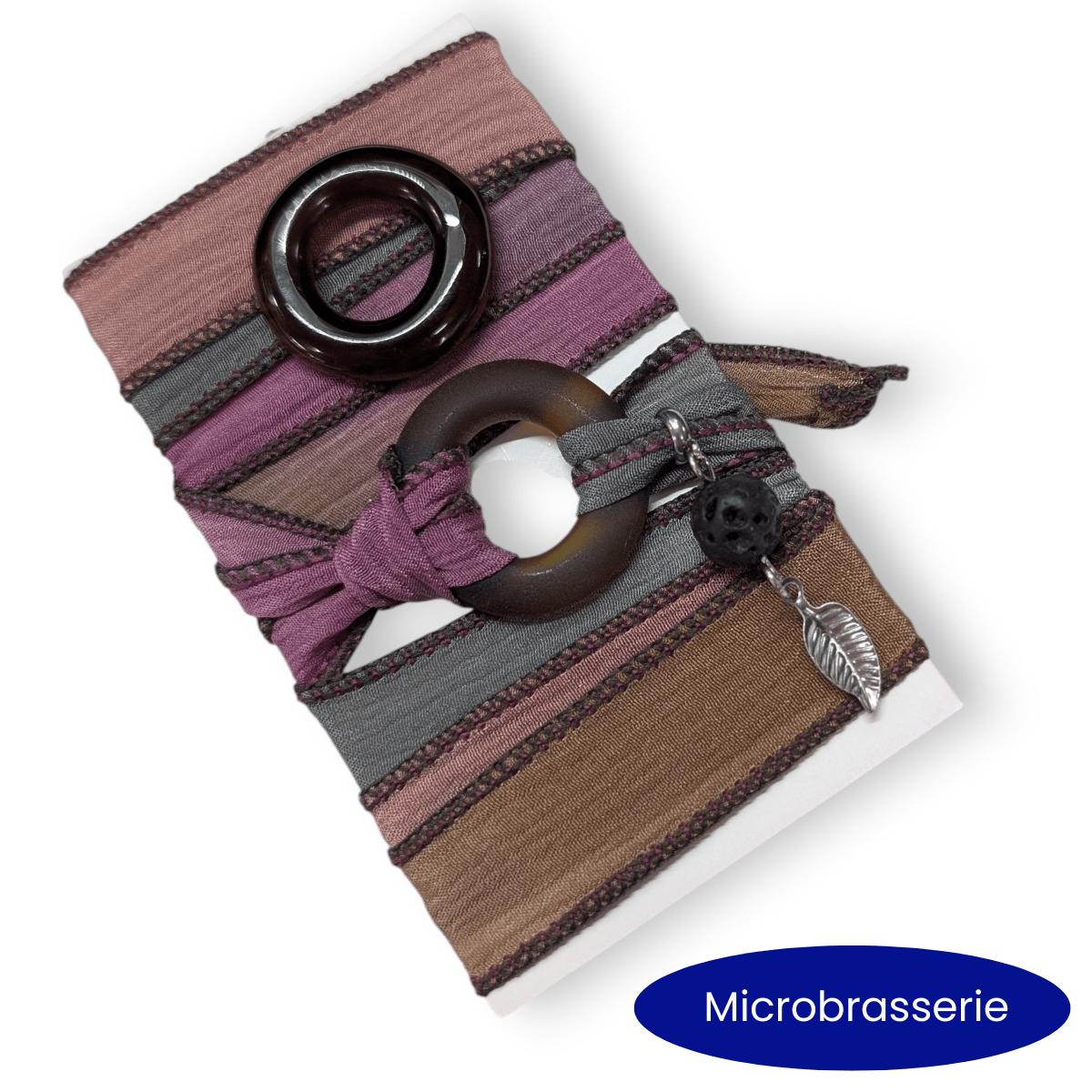 Équinoxe - Bracelet de soie à enrouler, anneau au choix - Bijoux Le fil d'Ariane