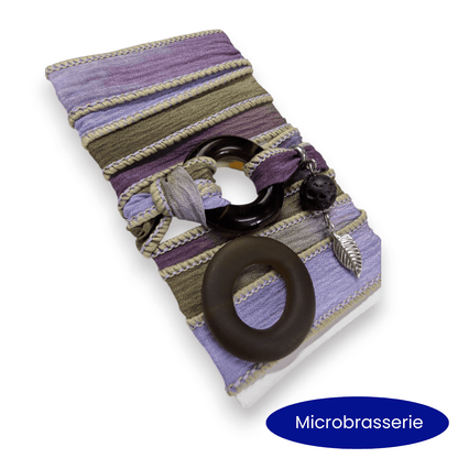 Halo - Bracelet de soie à enrouler, anneau au choix - Bijoux Le fil d'Ariane