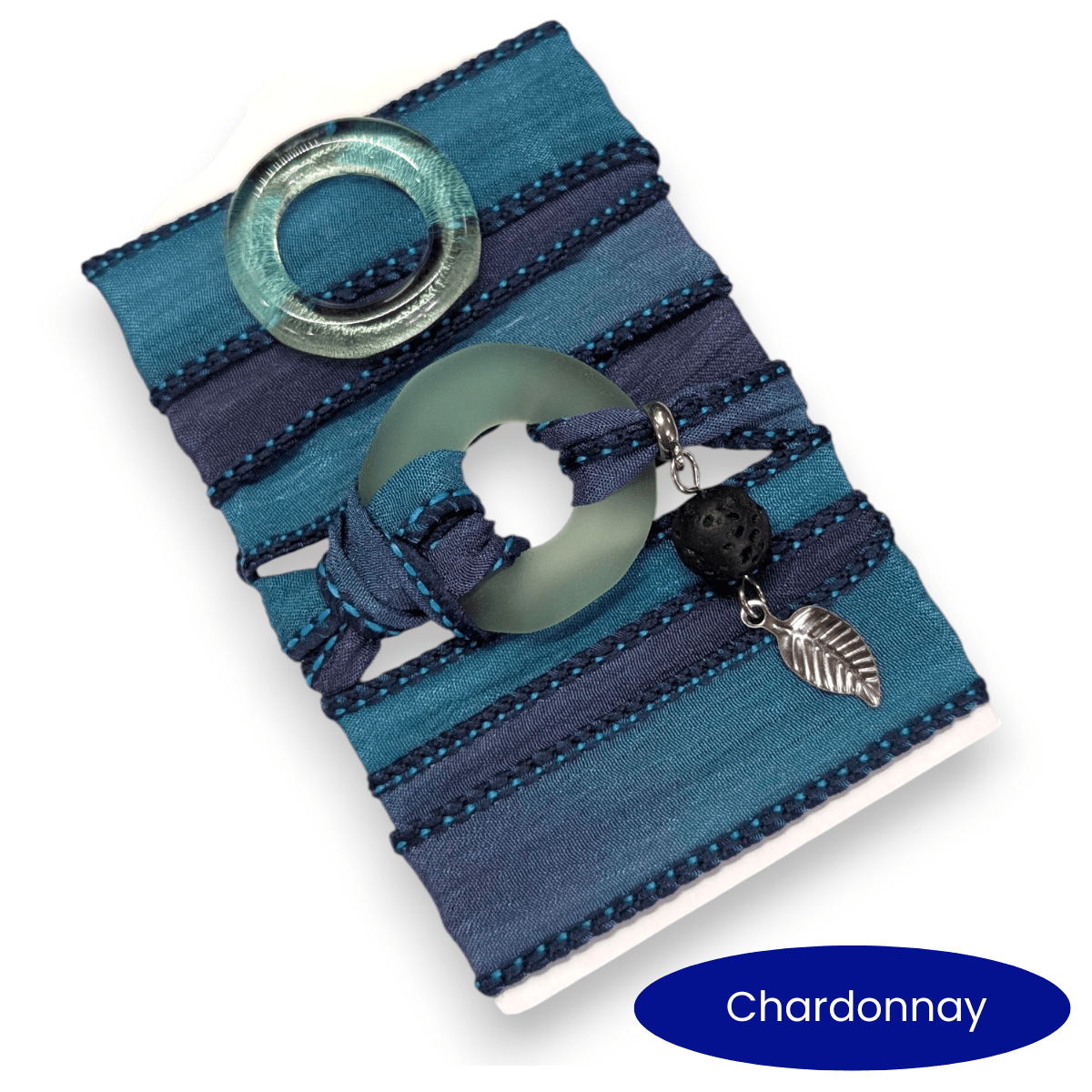 Horizon - Bracelet de soie à enrouler, anneau au choix - Bijoux Le fil d'Ariane