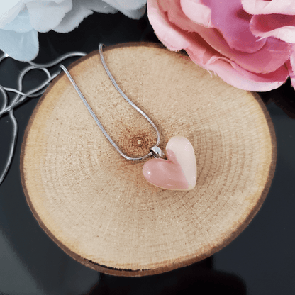 Mini coeur beige et taupe symétrique - Bijoux Le fil d'Ariane