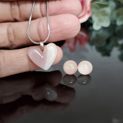 Mini coeur beige et taupe symétrique - Bijoux Le fil d'Ariane