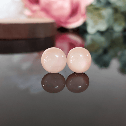 Mini coeur beige symétrique - Bijoux Le fil d'Ariane