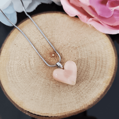 Mini coeur beige symétrique - Bijoux Le fil d'Ariane