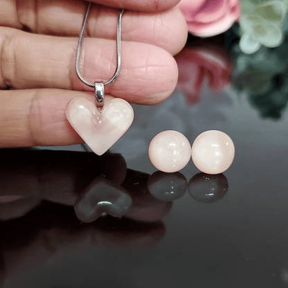 Mini coeur beige symétrique - Bijoux Le fil d'Ariane