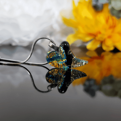 Mini coeur doré et noir - Bijoux Le fil d'Ariane