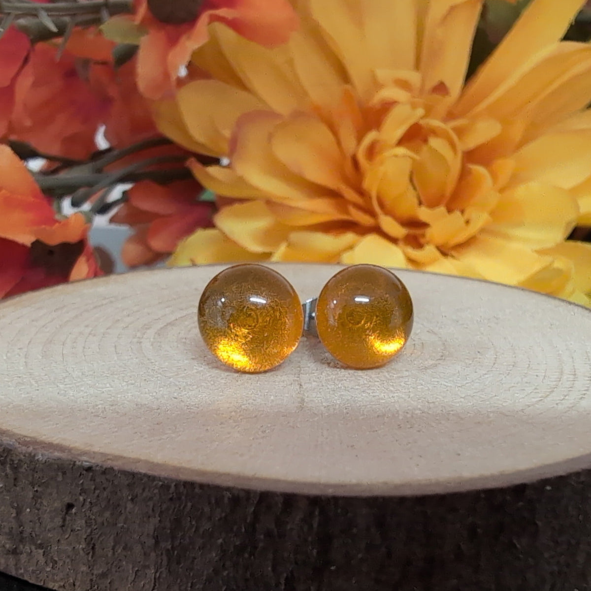 [ NOUVEAUTÉ ] Puces citrouille, mat et lustré - Bijoux Le fil d'Ariane