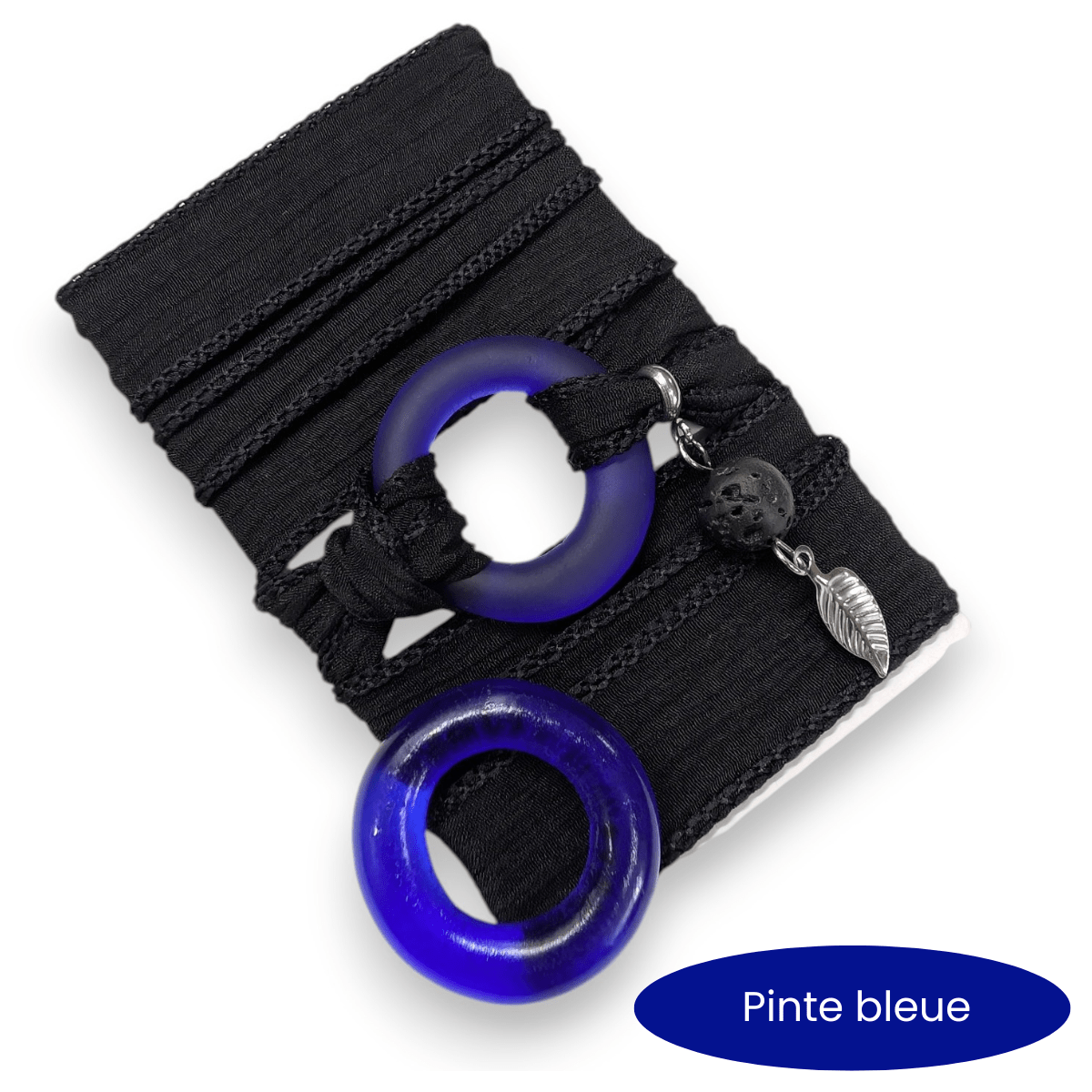 Ombre - Bracelet de soie à enrouler, anneau au choix - Bijoux Le fil d'Ariane