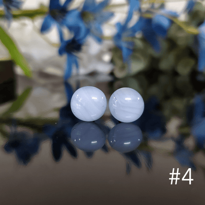 Puces d'oreille bleues - Bijoux Le fil d'Ariane