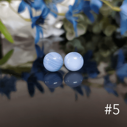 Puces d'oreille bleues - Bijoux Le fil d'Ariane