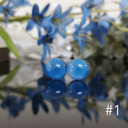 Puces d'oreille bleues - Bijoux Le fil d'Ariane