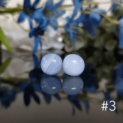 Puces d'oreille bleues - Bijoux Le fil d'Ariane