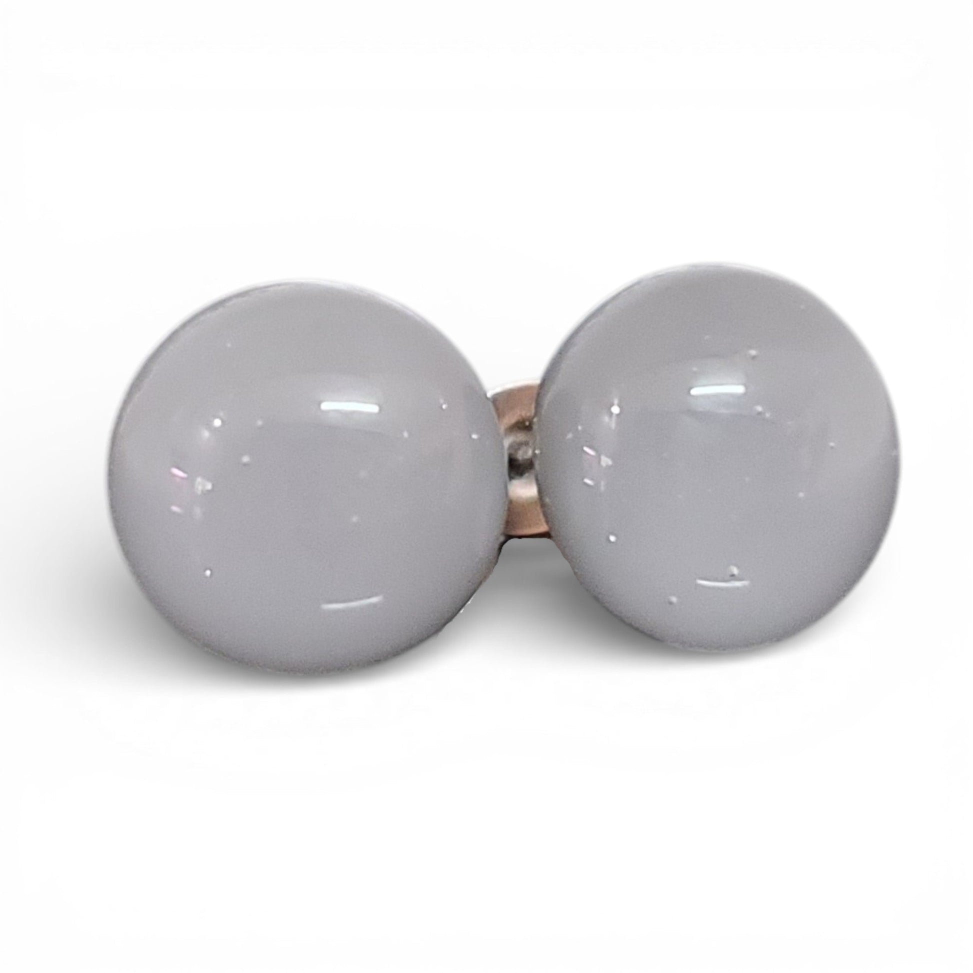 Puces d'oreille Gris perle - mat ou lustré - Bijoux Le fil d'Ariane