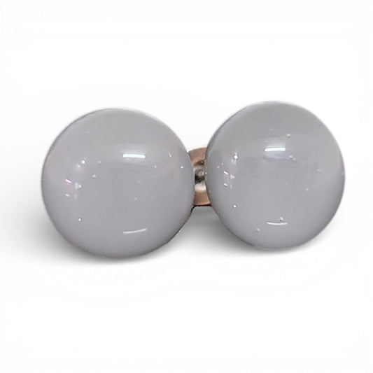 Puces d'oreille Gris perle - mat ou lustré - Bijoux Le fil d'Ariane