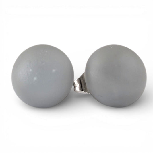 Puces d'oreille Gris perle - mat ou lustré - Bijoux Le fil d'Ariane