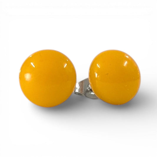 Puces d'oreille Jaune Moutarde - mat ou lustré - Bijoux Le fil d'Ariane