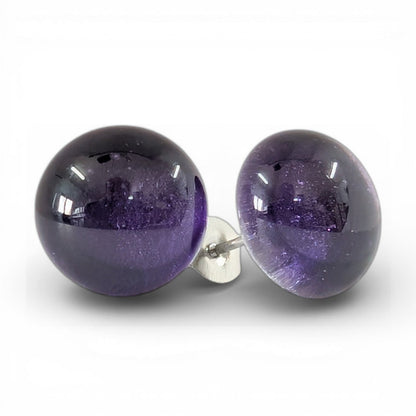 Puces d'oreille Violet foncé - mat ou lustré - Bijoux Le fil d'Ariane