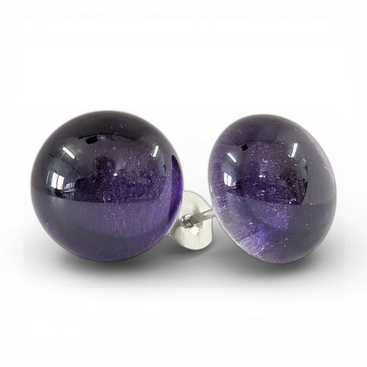 Puces d'oreille Violet foncé - mat ou lustré - Bijoux Le fil d'Ariane