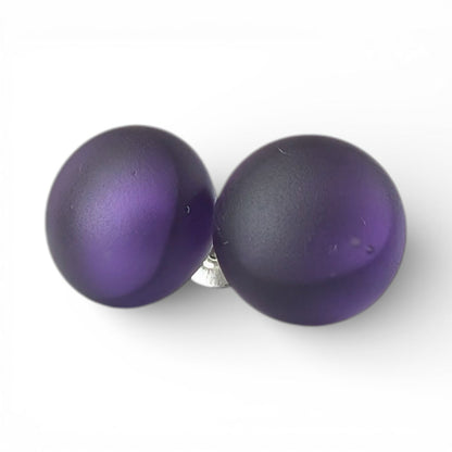 Puces d'oreille Violet foncé - mat ou lustré - Bijoux Le fil d'Ariane
