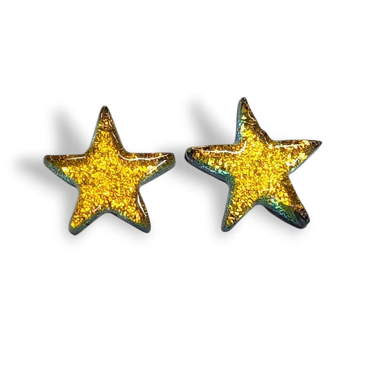 Puces d'oreilles Étoiles Clivia - Bijoux Le fil d'Ariane