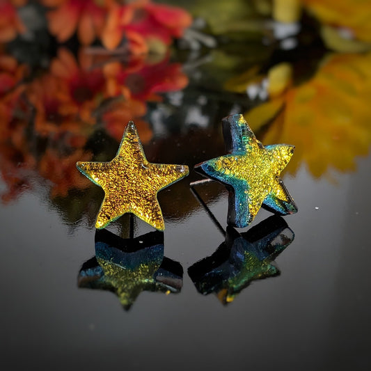 Puces d'oreilles Étoiles Clivia - Bijoux Le fil d'Ariane
