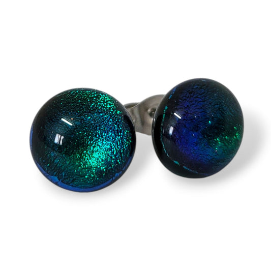 Puces d'oreilles Ficus - émeraude - Bijoux Le fil d'Ariane