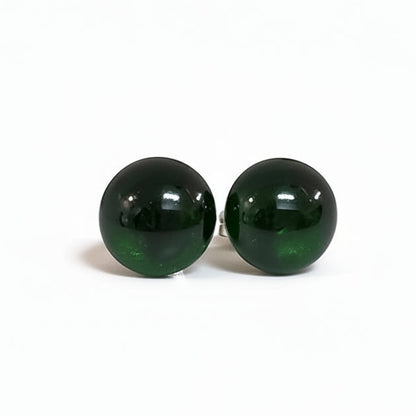 Puces d'oreilles forêt noire - mat ou lustré - Bijoux Le fil d'Ariane