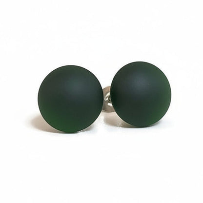 Puces d'oreilles forêt noire - mat ou lustré - Bijoux Le fil d'Ariane