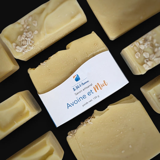 Savon artisanal Avoine et miel - Bijoux Le fil d'Ariane