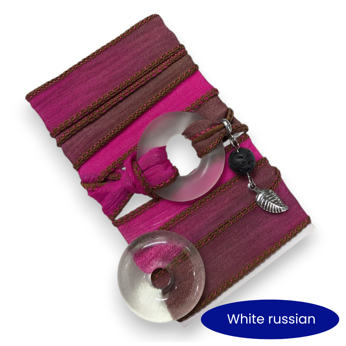 Zenith -  Silk wrap bracelet, ring of your choice