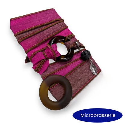 Zenith -  Silk wrap bracelet, ring of your choice