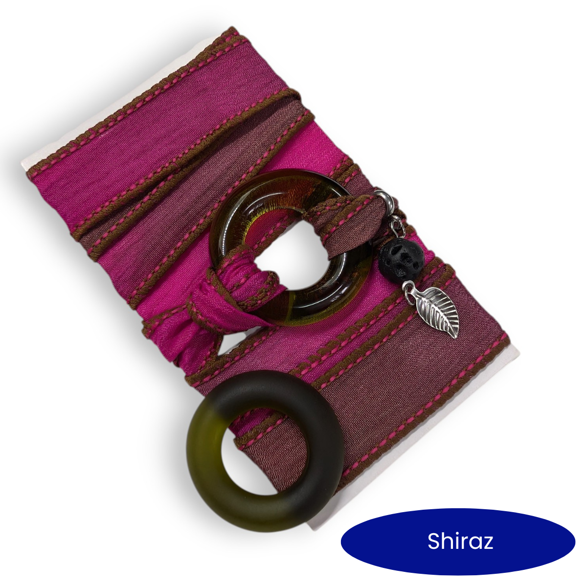 Zenith -  Silk wrap bracelet, ring of your choice