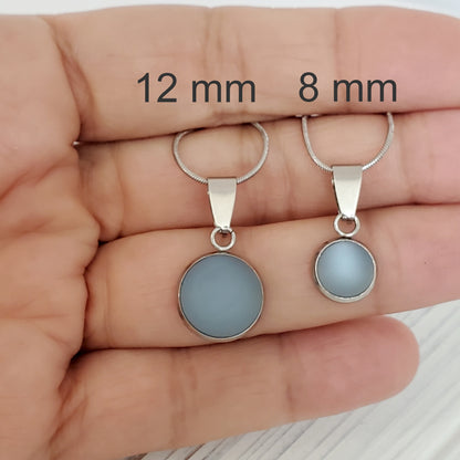 Cabochon necklace, plum-red, fused glass