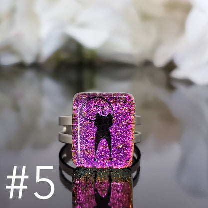 Bague chat rose fushia - Bijoux Le fil d'Ariane