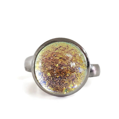 Bague orange transparent, verre fusion - Bijoux Le fil d'Ariane