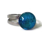Bague régulière, bleu-turquoise verre fusion - Bijoux Le fil d'Ariane