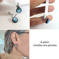 Boucles d'oreille blanche et bleu pâle, pendantes en verre fusion - Bijoux Le fil d'Ariane