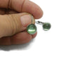 Boucles d'oreille leviers vert pâle lustré, verre recyclé - Bijoux Le fil d'Ariane