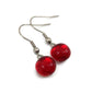 Boucles d'oreille rouge vif, pendantes en verre fusion - Bijoux Le fil d'Ariane