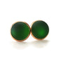Boucles d'oreilles cabochon Sangria (vert) - mat ou lustré - Bijoux Le fil d'Ariane