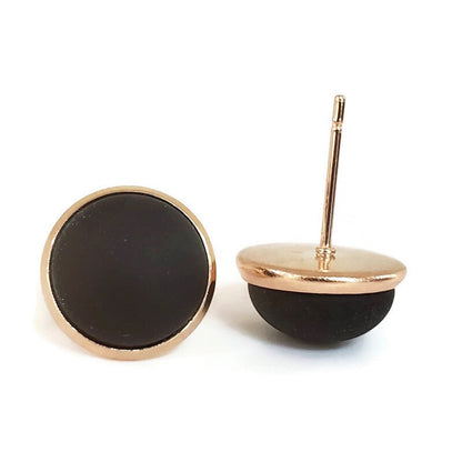 Boucles d'oreilles cabochon vert foncé - mat ou lustré - Bijoux Le fil d'Ariane