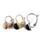 Boucles d'oreilles leviers Minuit,lustré, en verre recyclé - Bijoux Le fil d'Ariane