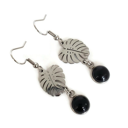 Boucles d'oreilles monstera - Bijoux Le fil d'Ariane